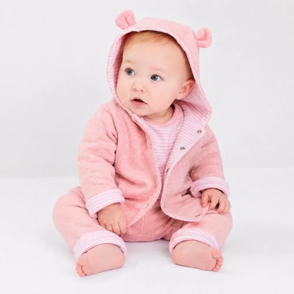 Baby Gap Reversible Bear Hoodie Pink 12-18 months